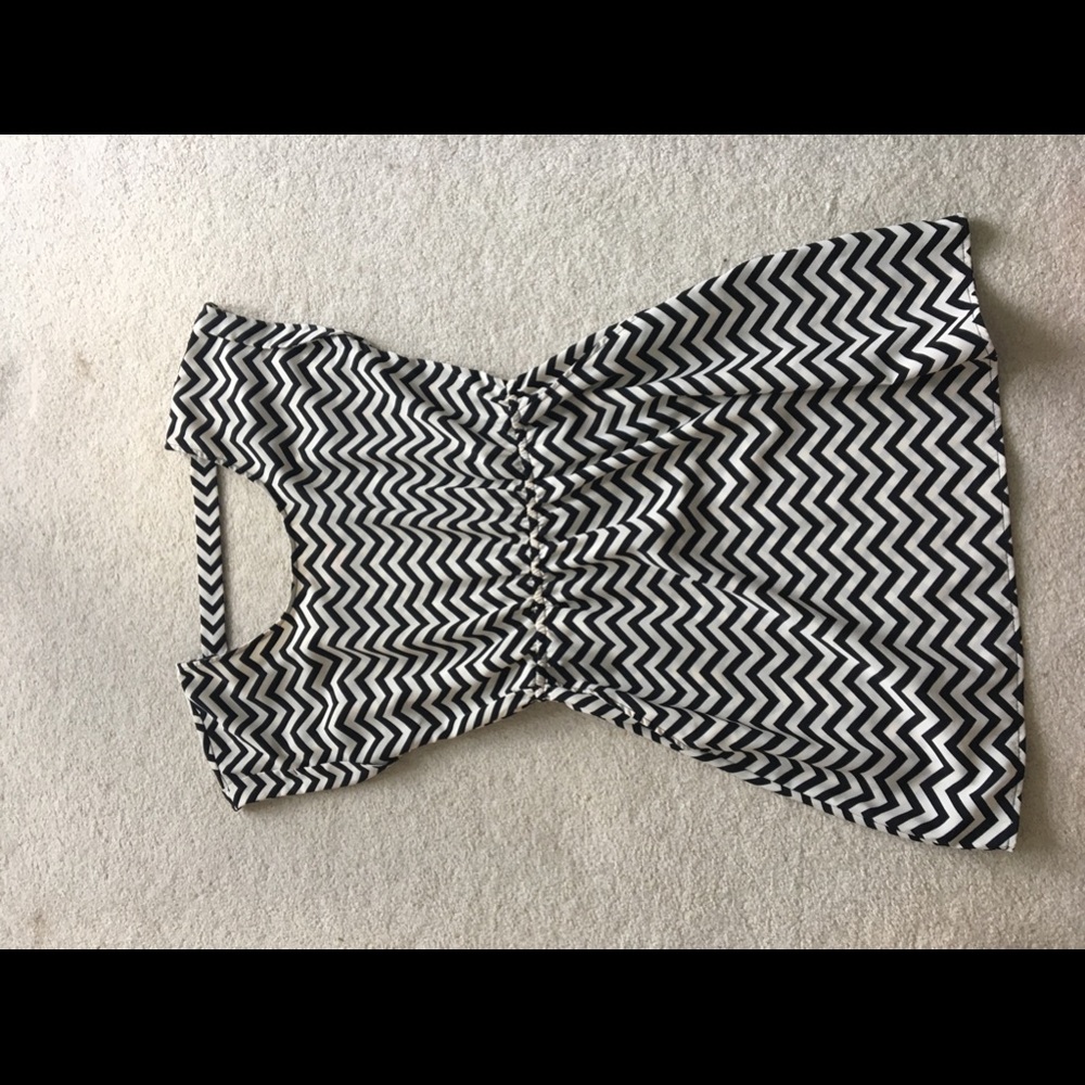 Black and beige chevron dress